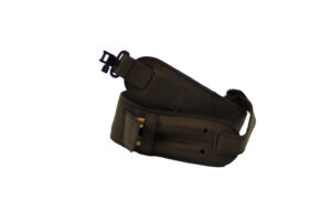 Riffelrem brun læder, patronholder, rembøjler, neopren bagside