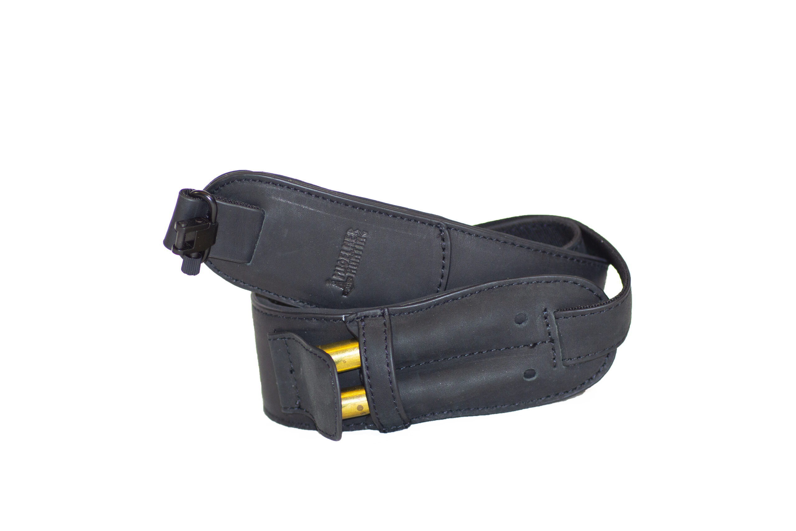 Gewehrriemen Schwarz Leder, Patronenhalter, Rimenbugel, neopren